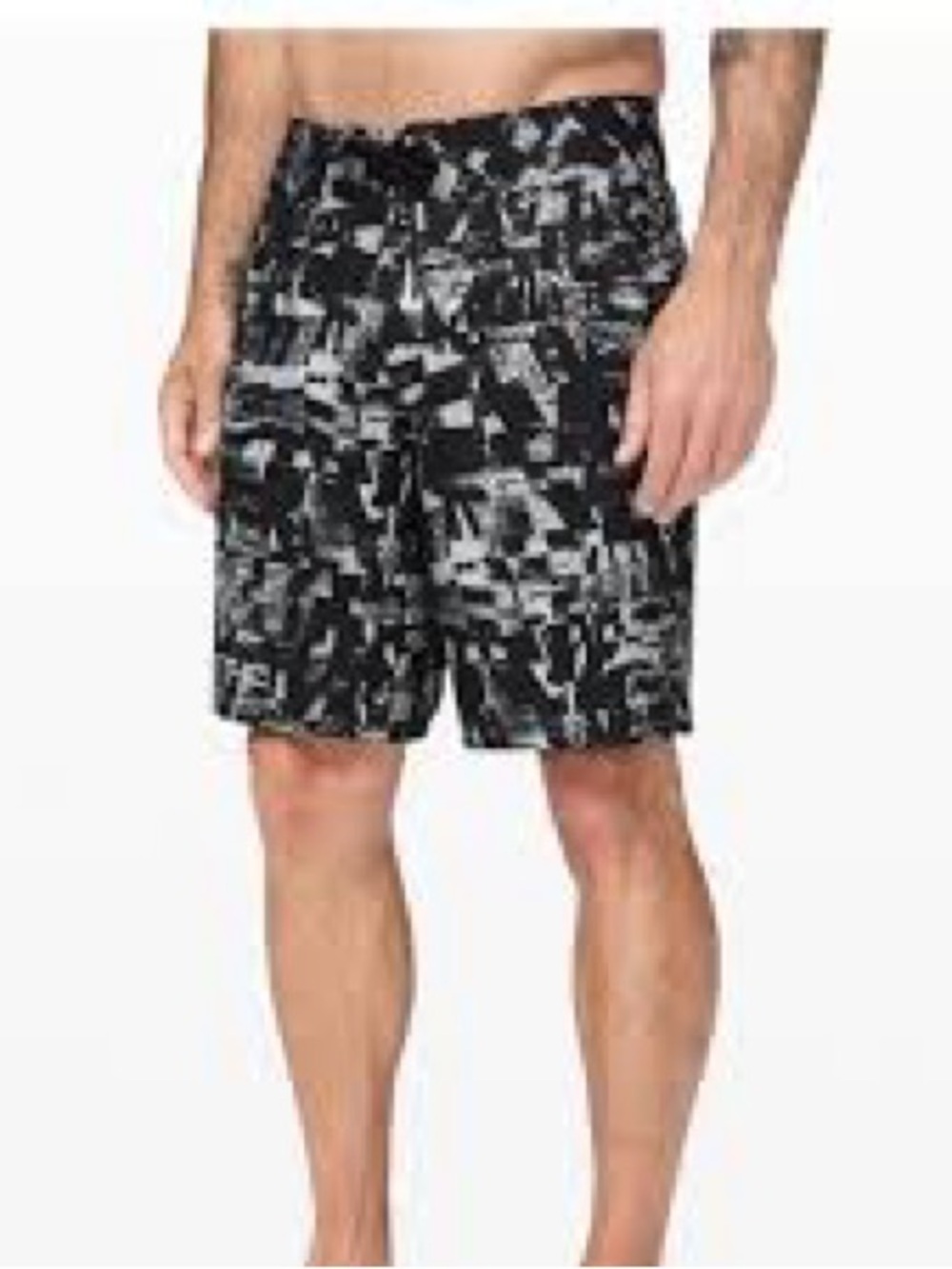 Lululemon Men's Sz 38 Current State Board Shorts Trunks Gray Black Rare Print 9”